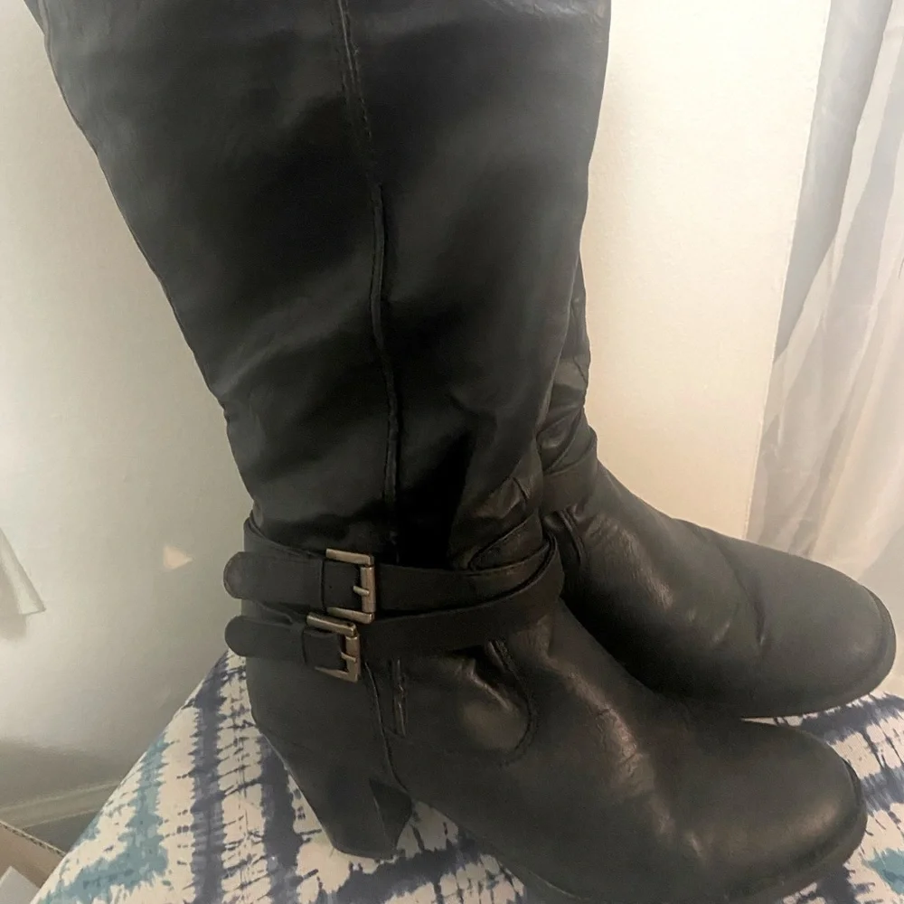 Kohl’s Black Riding Boots Size 11 - Picture 1 of 4